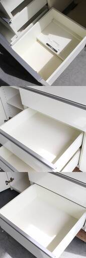 T900) パモウナ キッチンボード W140cm 食器棚 2014年製 ソフトクローズ Pamouna レンジボード キッチンボード 食卓 食器棚