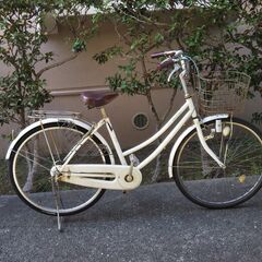 ２６インチ白い自転車