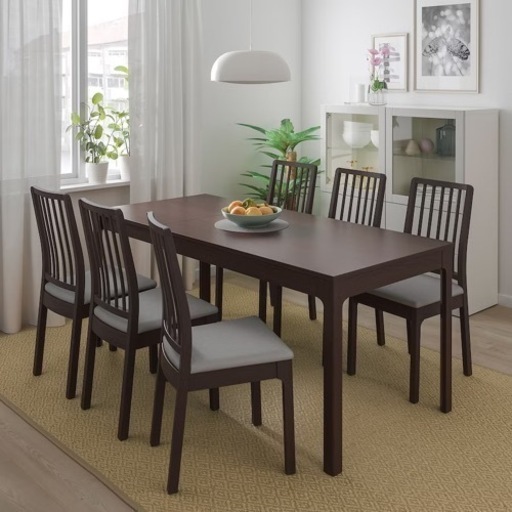 IKEA エーケダーレン　伸長式テーブル　ダークブラウン