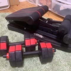 【中古】トレーニングベンチ＆5kgダンベル×2個