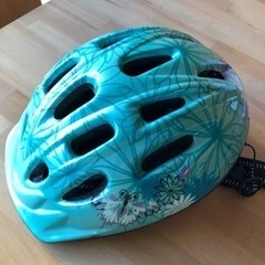 【美品】子供用　ヘルメット　自転車　ブルー　花柄