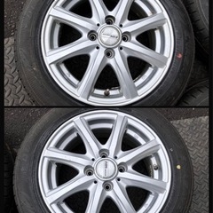 ダンロップ エナセーブ ENASAVE EC300+ 165/65R14 タイヤ新車外し 中古社外アルミ 14インチ 5.5J +42 トール ルーミー タンク アクア