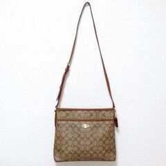 美品　COACH コーチ　シグネチャー　ショルダーバッグ F34...