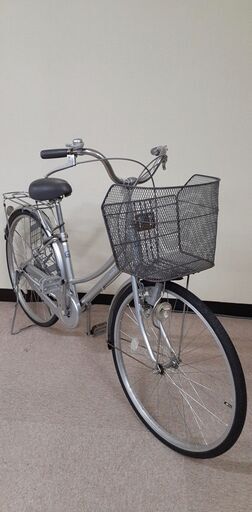 【北見市】自転車　26インチ　S7L03446 シルバー【引取限定】 (E1477wY)