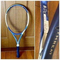 テニスラケット　ブルー＆ホワイト系