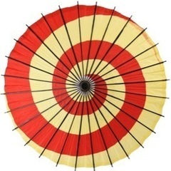 和傘　舞踊用　うずまき　赤黄