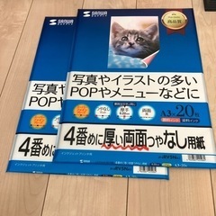 サンワサプライ インクジェット用両面印刷紙・厚手 A3 20シー...