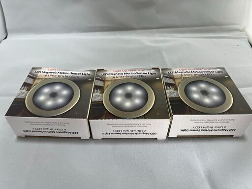 人感センサー ライト 電池式 LEDライト 3Mテープ マグネット 磁石付き 　3個セット