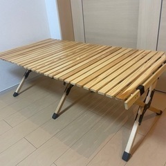【受付終了】ロールテーブル キャンプ 木製テーブル 折りたたみ