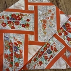 帯　オレンジ刺繍