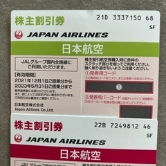 JAL 株主割引券　番号通知可