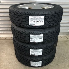 【S2870】22年 新品タイヤ 155/65R13 ヨコハマ S306 モコ MG22S 純正鉄ホイール ルークス 夏タイヤ