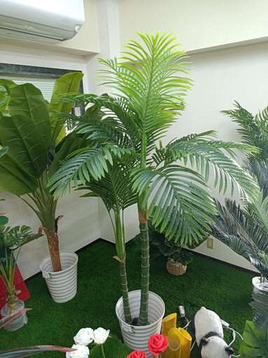 ⑥【処分価格】新品 アレカヤシ(１９５ｃｍ)　人工観葉植物 インテリア フェイクグリーン