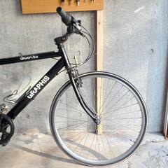 自転車中古　クロスバイク　GRAPHIS　外装6段変速　フロントライト付き　ステム変更可能　タイヤ26インチ　フレームサイズ470　カラーブラック 自転車中古 クロスバイク GRAPHIS 外装6段変速 フロントライト付き