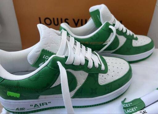 ナイキ＆ルイ・ヴィトン×エアフォース1ホワイト＆ジムグリーン