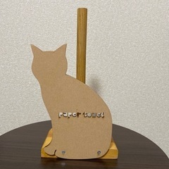 ねこちゃん キッチンペーパーホルダー 木製 猫