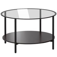 《IKEA》VITTSJO/コーヒーテーブル/ブラックブラウン/ガラス
