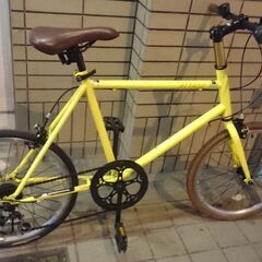 可愛いミニベロ 走りの451ホイール【イエローカラー シマノ外装7段変速