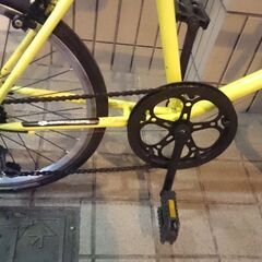 可愛いミニベロ 走りの451ホイール【イエローカラー シマノ外装7段変速