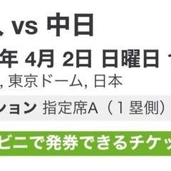 巨人戦4月２日巨人対中日東京ドーム