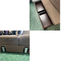 ニトリ ソファーベッド スライド棚付き 二人掛け スツール 