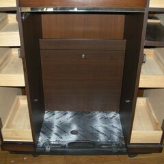 R437 鈴木木工家具、三面鏡ドレッサーライト・椅子付、幅72cm 美品-HGRG9点