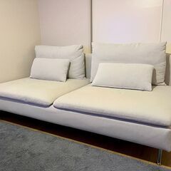 送料含まず　SODERHAMN IKEA 3人がけ　白 SÖDERHAMN ソーデルハムン 3人掛けコンパクトソファ, フリード