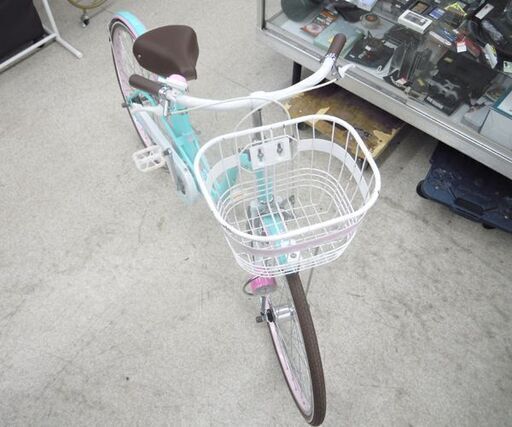 あさひ自転車 シェリール 24インチ パステルカラー カゴ付き 自転車