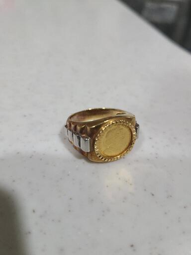 K18 Pt900 指輪 エリザベス コイン 20.5号-