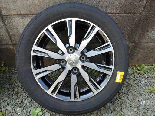 ダイハツ タントカスタム 純正 14インチ タイヤ ホイール 155/65 タントカスタム純正アルミ、タイヤ4本(155-65-14)