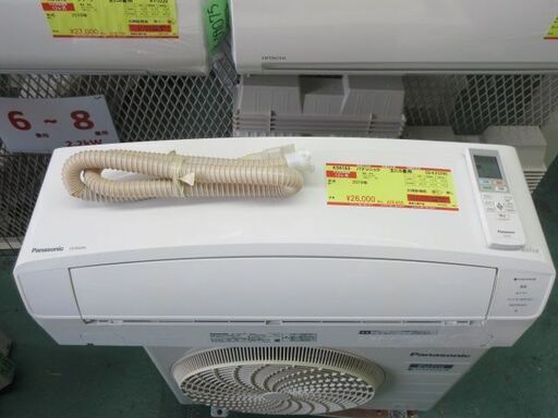 K04163　パナソニック　中古エアコン　主に6畳用　冷房能力　2.2KW ／ 暖房能力　2.2KW