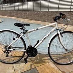 クロスバイク　PEUGEOT（プジョー）充電式ライト　ワイヤーロック付