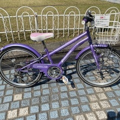 【引取り限定】子ども用自転車　22インチ　女の子 パープル