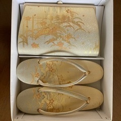 【中古】草履・バッグ セット