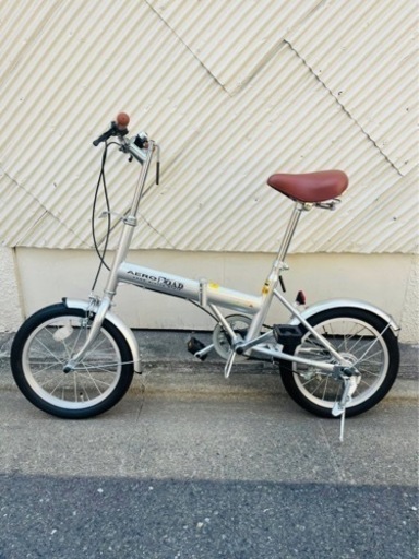 【売約済み】　AERO FOLDING 16型 折りたたみコンパクト自転車 シルバー　折りたたみ　自転車　街乗り　町乗り　ちょいノリ　サイクリング