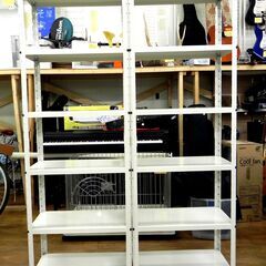 6段 スチールラック アイボリー系 幅122×奥31×高176cm オフィス 収納棚 ラック 整理 家具 札幌市 厚別区