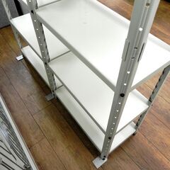 6段 スチールラック アイボリー系 幅122×奥31×高176cm オフィス 収納棚 ラック 整理 家具 札幌市 厚別区