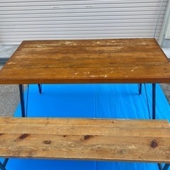 木製　ダイニングテーブル　ベンチチェア　セット