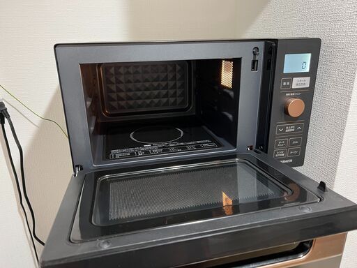 フラットオーブンレンジ 縦開き 18L ブラック YAMAZEN ヤマゼン