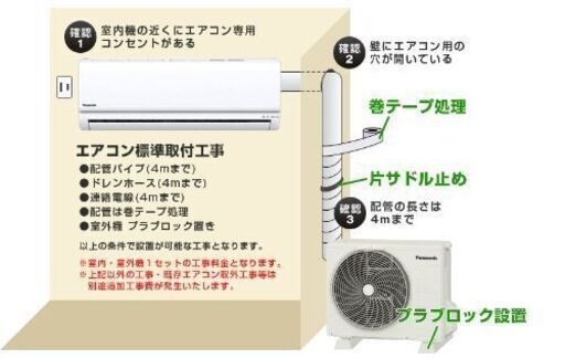 新品パナCS-222DFR-w  6畳用  2.2kw 2022年モデルエリア内標準取り付け込み51000円