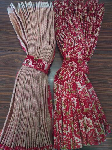 金華山 新格子［赤］カーテン トラックカーテン 金華山 新恪子