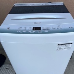 洗濯機　ハイアール　4.5キロ　美品