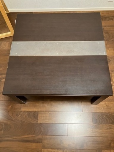 こたつ机　ガラス板　75×75cm 引き取り0円