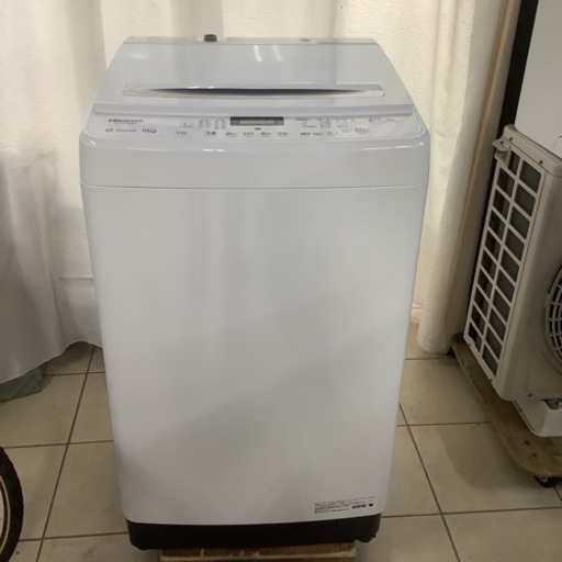 Hisense ハイセンス 洗濯機 HW-DG80BK1 8㎏ 2022年製 - 生活家電