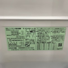 6ドア冷蔵庫　475L HITACHI R-XG48K
