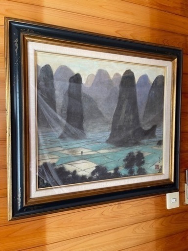 中国桂林の風景　油画　日本画家　大野重幸