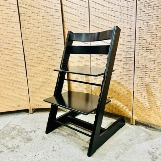 【売約済み】　STOKKE　ストッケ　トリップトラップ　ナチュラル　ブナ材　無垢　ベビーチェア　キッズチェア　ダイニングチェア　子供　ナチュラル　ハイチェア　レアカラー　ブラック　黒