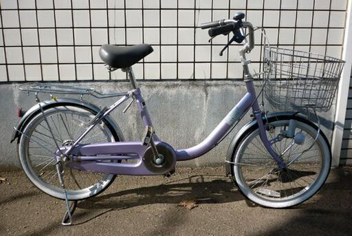 ☆自転車 20インチ ママチャリ カゴ付き 荷台付き ライト付き 切り替え無し ライトパープル 札幌 北20条店 ☆自転車 20インチ ママチャリ カゴ付き 荷台付き ライト付き 切り替え