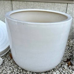 鉢カバー12号サイズ(白色.陶器)