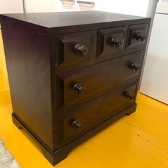 【リサイクルサービス八光】北海道民芸家具　3段ミニチェスト　アンティーク リサイクルサービス八光】北海道民芸家具 3段ミニチェスト アンティーク